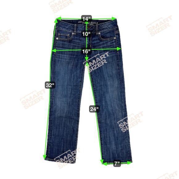American Eagle Outfitters Artist Crop Mid Rise Stretch Jeans Five Pocket Size 2 - Picture 3 of 12